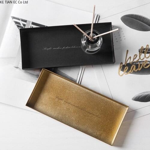 Rectangular Metal Storage Tray Creative Golden Desktop Jewelry Teacup Food Small Objects Storage Home Storage Box Home Ornaments