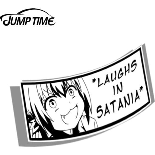 Jump Time 13cm x 5.7cm Laughs in Satania Gabriel Dropout Anime Car Stickers Window Helmet Laptop Decal Waterproof Car Decoration