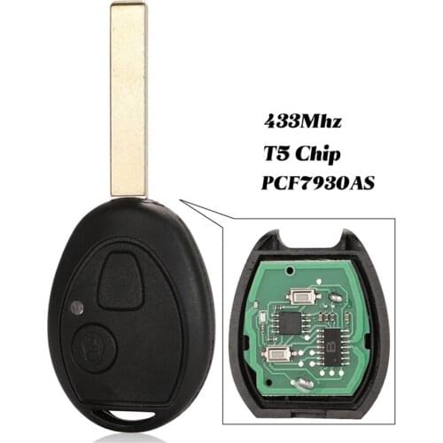 Jingyuqin Remote key 433Mhz T5 PCF7930AS For MG BMW Mini Cooper R53 R50 S For Land Rover 75 Z3 Z4 X3 X5 e46 e39 e36 e34