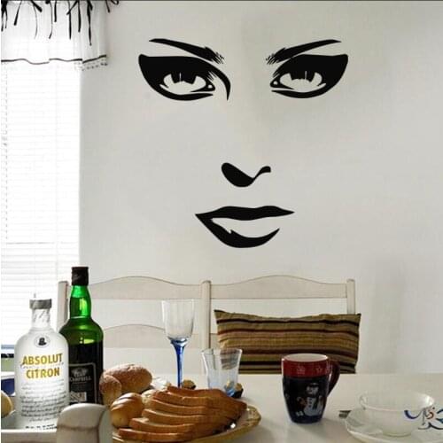 Removable wall stickers facial features female art murals living room bedroom home decorative wall decals Y13