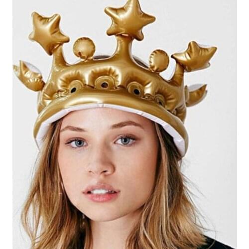 1pc gold crown aluminum foil balloon princess prince birthday party decoration children toys Birthday hat toy hat