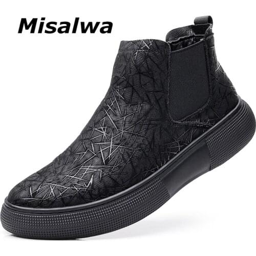 Misalwa Street Fashion Men Boots Casual Young Men Ankle Boots High Top Handsome Footwear Winter / Spring Comfortable Shoes