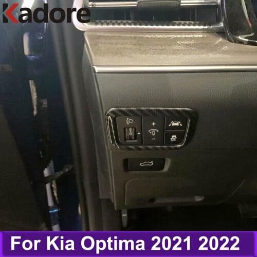 Car Inner Decoration Headlight Switch Button Cover Trim Interior Accessories For Kia Optima 2021 2022 Car Styling
