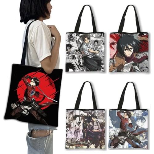 Japanese Anime Attack on Titan Tote Bag Female For Travel Armin Arlert Women Shoulder Bags Large Capability Totes Bag Gift