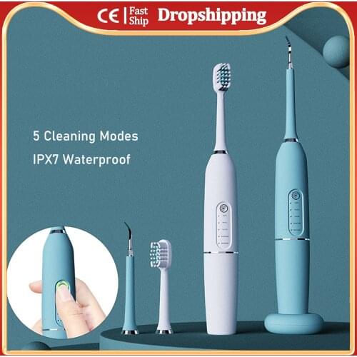 Electric Teeth Cleaner Dental Calculus Remover Scaler USB Rechargeable Tooth Whitening Cleaning Irrigator Remove Tartar Tool Kit