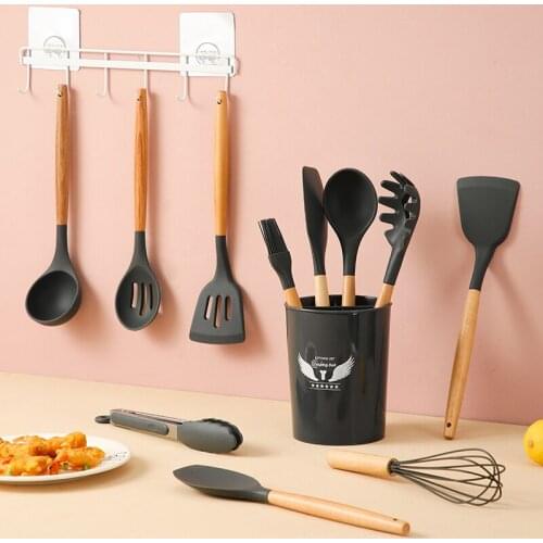 12PCS Food Grade Silicone Kitchenware Non-Stick Cooking Utensils Heat-Resistant Cookware Baking Tools With Storage Box Tool