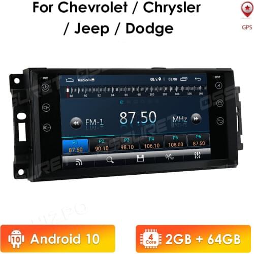 2+64 2din Android10 Car GPS for Jeep Cherokee 2009 2008 2010 Wrangler car stereo for Dodge radio for Chrysler 4G WIFI CarPlay BT