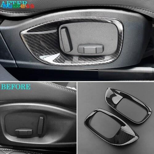 For Jaguar F-Pace 2016 2017 2018 ABS Matte Car Seat Adjustment Button Circle Seat Adjustment Switch Decoration Trim 2pcs