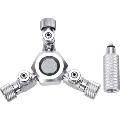 Aquarium Fish Tank 3 Way Air Pump Co2 Regulator Solenoid Cylinder Splitter Tap Connector Carbon Dioxide Multipass Shunt