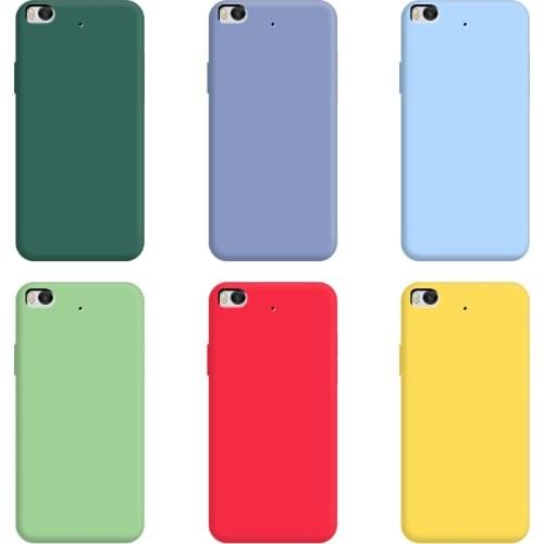 For xiaomi 5S Case Pure Color Silicone Case Macaron Colors Candy hue Soft TPU Simple Black Casing Phone Back Cover