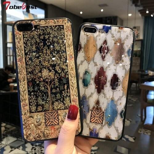 Gold Foil Propitious Tree Bling Phone Case For iPhone 8 7 6 6s Plus Soft TPU Cover For iPhone X XS Max XR 11 Pro Glitter Case