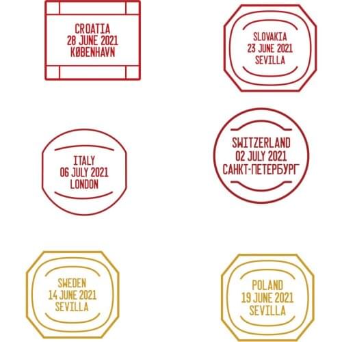 2021 SPAIN Match Details Spain Vs Italy Slovak Sweden Croatia Switzerland Poland Heat Transfer Soccer Badge iron on patches