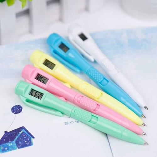 Creative Digital Clock Ballpoint Pen Electronic Pen Student Penetration Test TOMTOSH