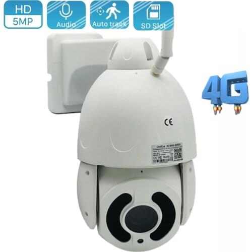 HD 5MP 4G SIMPTZ IP Camera 20X Zoom Two Way Audio AI Auto Tracking H.265 Human Detect Outdoor 80m IR Video Home Security Camera