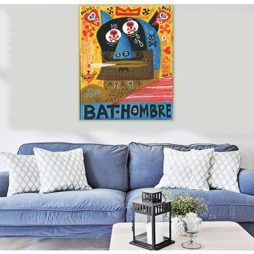 Citon Jorge Gutierrez《Bathombre》Canvas Art Oil Painting Famous Artwork Poster Picture Wall Decor Home Living room Decoration