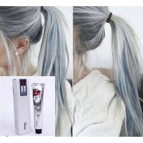 100ml Hair Color Cream Light Gray Hair Cream Color Permanent Easy Temporary DIY Super Dye Hair Cream For Men Women