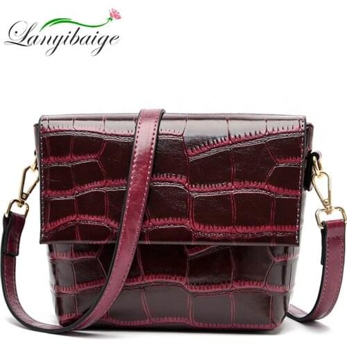 LANYIBAIGE Bew Stone Pattern Ladies Bag High Quality Leather Top Layer Cowhide Shoulder Bag Female Designer Brand Crossbody Bag