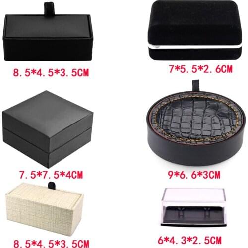 Hot Sale Cufflinks Box 6 style 12pcs/lot Gift Box Gemelos New Storage Boxes Jewelry Cuff links Case Craft Badge Box Jewelry case