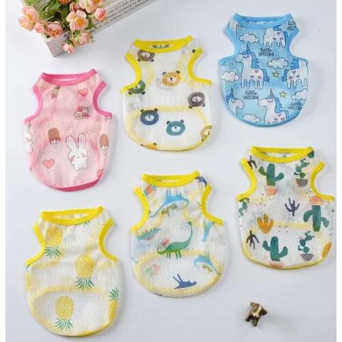 Summer Cat Dog Vest for Small Dogs Cats Breathable Pet Clothes Puppy Cat Tshirt Yorkshire Shih Tzu Shirts Dog Mascota Costume