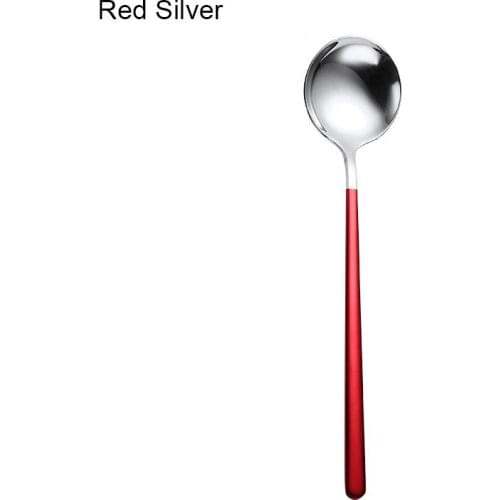 Stainless Steel Spoon Korean Style Spoon Household Exquisite Long Handle Spoon Soup Bibimbap Spoon C1