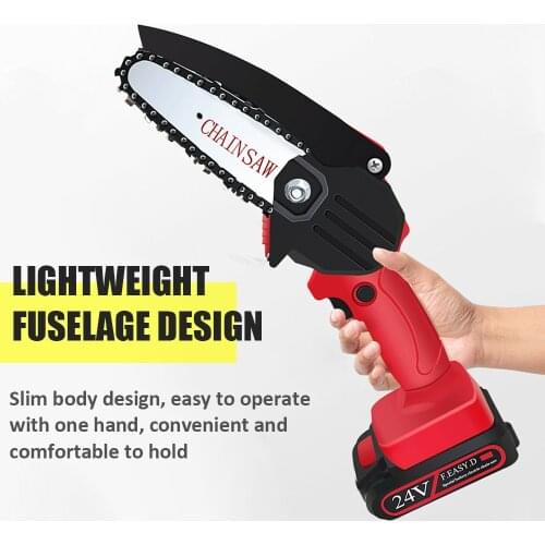 24V 550W Mini Electric Chain Saw With 1PC Battery Woodworking Pruning One-handed Garden Tool Rechargeable EU/US/UK Plug