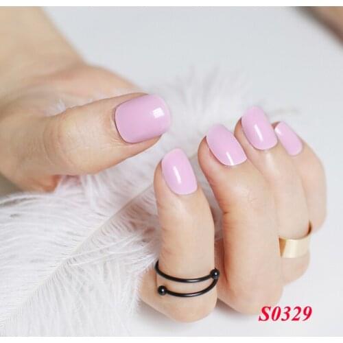 2020 fashion beautiful candy color Nail finished fake nails short Round head Round head 24pcs S0329