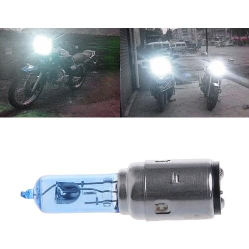Motorcycle DC 12V 35W BA20D Headlight Halogen Bulb Xenon White Light