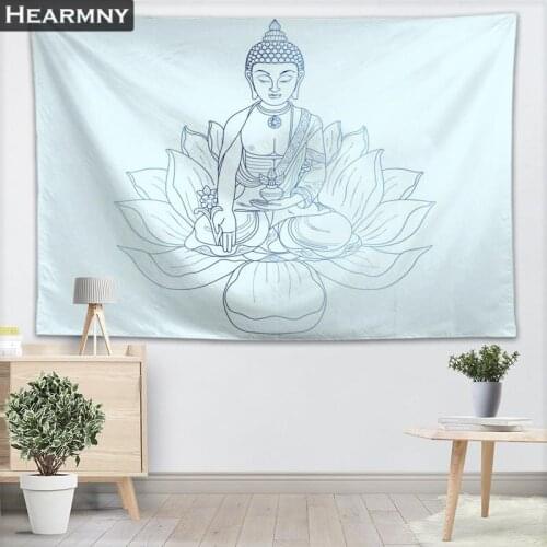 Customizable Buddha Wall Tapestry Home Decoration Wall Carpet Rectangular Modern Printing Fabric Yoga Mat Blanket Tapestry