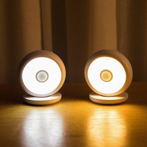 Donut Body Sensor Night Lights USB Rechargeable 360 Smart Sensor Led Lights For Bedroom Decor Room Decoration Gifts Table Lamps