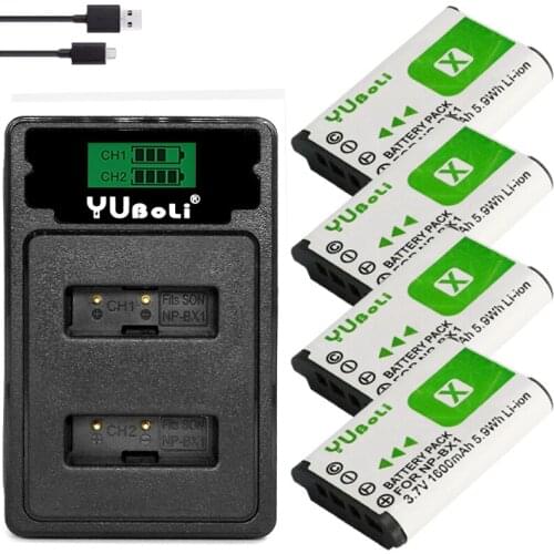 NP-BX1 NP BX1 Battery + LCD USB Charger with Type C for Sony DSC RX1 RX100 M3 M2 RX1R WX300 HX300 HX400 HX50 HX60