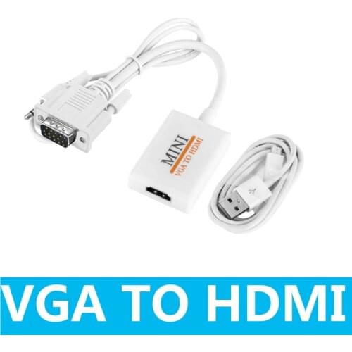 VGA to HDMI-compatible Converter VGA2HDMI Video Box Audio Adapter 1080P For Notebook PC HDTV Projector TV