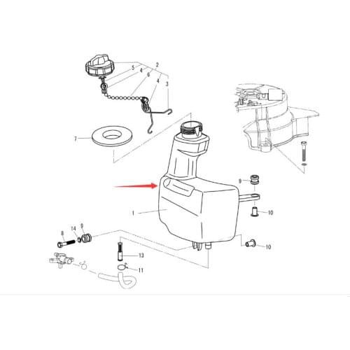68D-F4111-00 Internal fuel tank for Yamaha F4 F5 outboard motor 4-stroke 2 orders