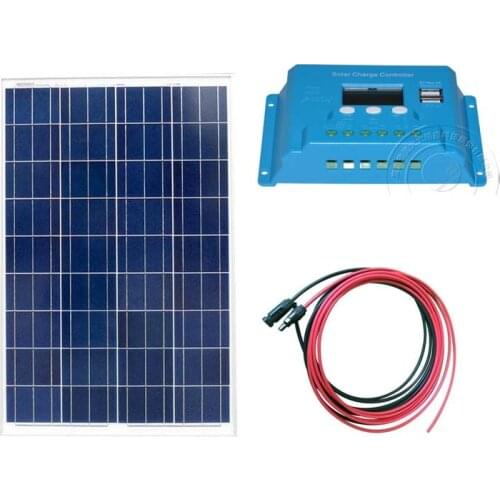 TUV Waterproof Solar Panel 12v 100w Chargeur Solaire Solar Charge Controller 12v/24v 10A LCD PWM Caravan Car Camp Motorhomes