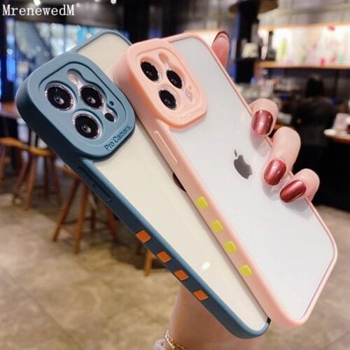 Camera Protection Transparent Armor Case For iPhone 11 12 Pro X Xr Xs Max 12 Mini SE2 7 8 Plus Simple Shock Silicone Phone Cover