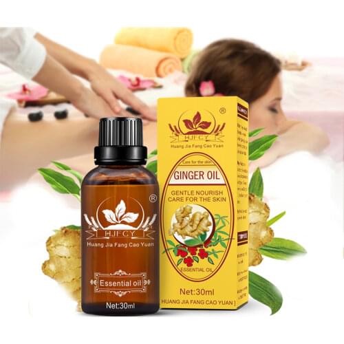 30ml Natural Ginger Oil Lymphatic Drainage Therapy Anti Aging Essential Oil Close Masseter Promote Metabolism Massage Oil