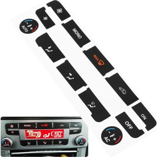 1x Matte Black Car Air Condition AC Climate Control Button Repair Sticker Decal For Ford S-Max/ For Mondeo Fix Ugly Button