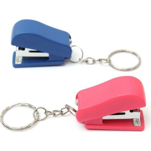 1PCS Mini Keychain Stapler For Home Office School Paper Bookbinding Gift