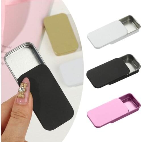 1PC Portable Mini Tinplate Push Rectangular Empty Tins Small Storage Box Containers Eyebrow Soap Box Home Storage Organizer