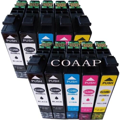 10 Pack T2201-T2204 T220XL High Yield Ink For Epson Expression WorkForce 2630 2650 2660 Printer