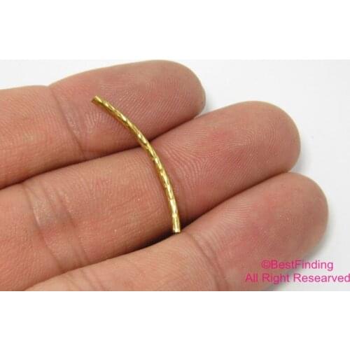 100pcs Brass tubes 29x1.5mm Curved Brass long tube slider necklace findings Bracelet tubes -R072