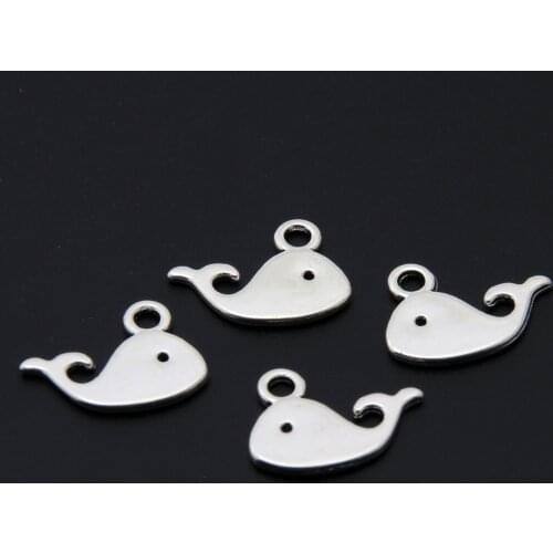 30pcs Silver Color Lovely Dolphin Whale Animal Charms Nautical Beach Pendant Jewelry Making DIY Handmade Accessories A3380