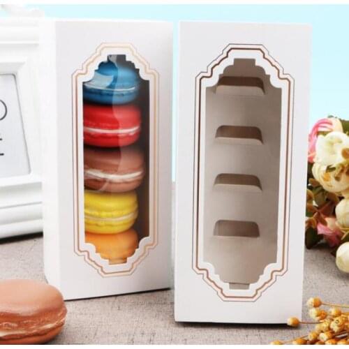 5 Cups Pastry Packaging Drawer Box Hot New Window Macaron Box, Cake Box, Gift Box LX8273