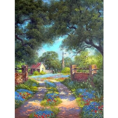 5D diamond painting village scenery DIY Crystal cross stitch kit full square diamond embroidery Landscape mosaic rhinestone