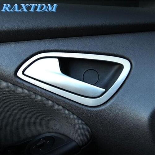 Car accessories For Ford Focus 3 MK3 2012 2013 Stainless steel interior doors hand-clasping decoration ring ,Car styling