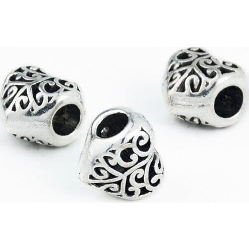 Hollow out Heart Murano European Beads Fit Charms Bracelets & Bangles