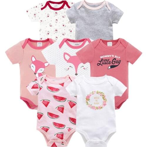 Honeyzone Baby Girl Bodysuit Cotton boxpakje baby Lovely Cartoon Print body bebe manga larga Short Sleeve Baby Boy Clothes