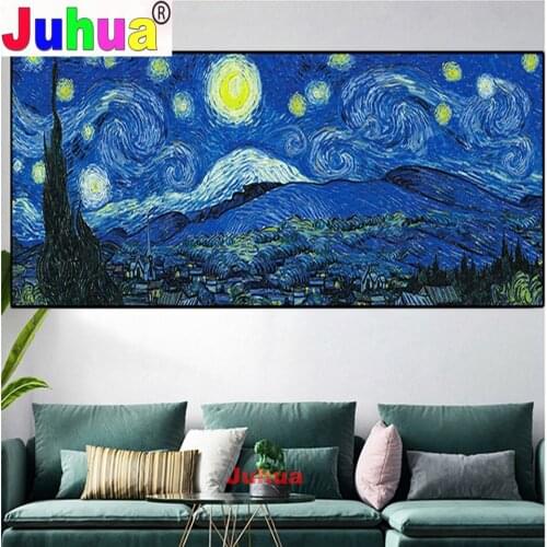 Large 5D DIY Diamond Painting Cross Stitch Van Gogh Starry Sky Full Square Round Resin Drill Diamond Embroidery Home Decoration