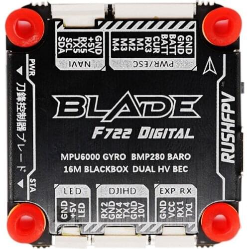 30.5mm RUSHFPV BLADE F722 Digital Flight Controller MPU6000 Onboard OSD 3-8S 5V/5A BEC for DJI Digital FPV System FPV Racing
