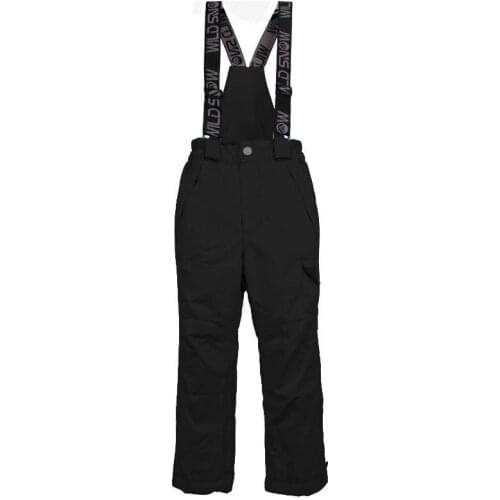 Childrens Snowboarding Pants Outdoor Sports Pure Color Waterproof Winter Warm Snow Jumpsuit for Boys Girls Ski Trousers