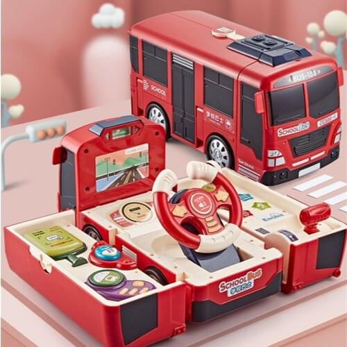 Children steering wheel bus school bus baby baby simulation co-driver driving model toy car toys for kids 2 to 4 years old gift